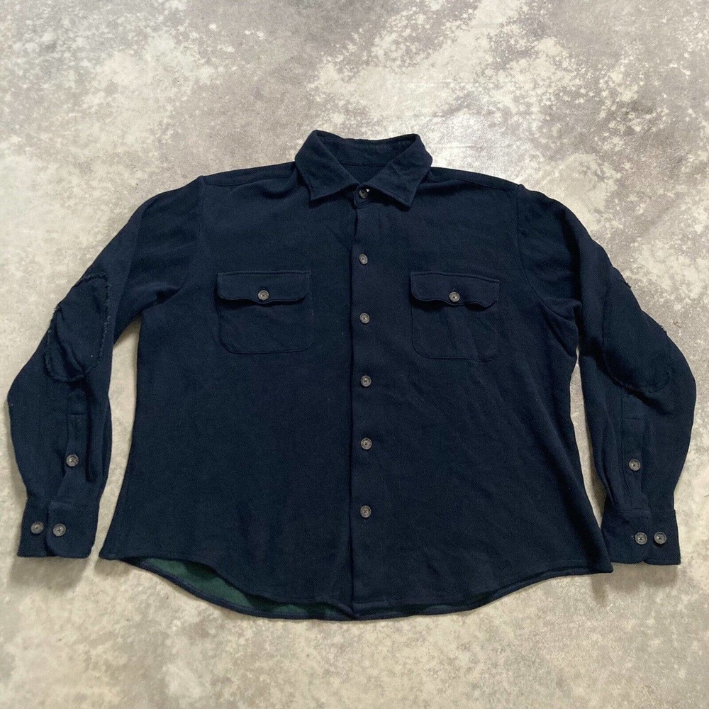 samuelsohn button up navy blue shirt mens‎ size Large